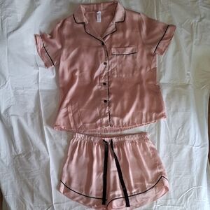 Stars Above Blush Satin Pajama Set